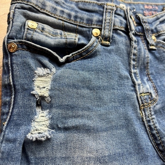 7 For All Mankind Girls Ankle Skinny Jeans Size 10 Blue Medium Wash Denim Kids - Picture 3 of 11